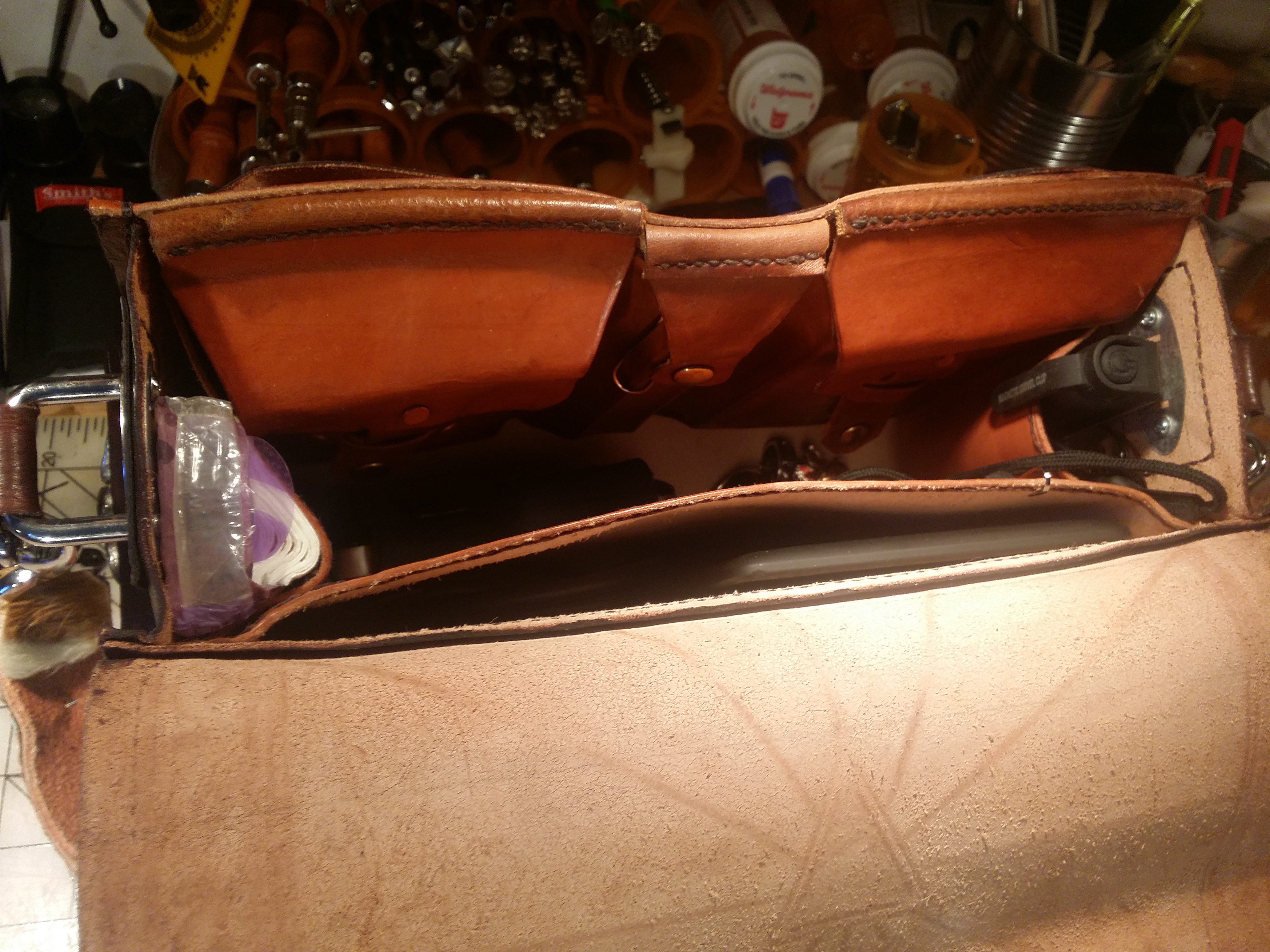 Leather Messenger Bag Inside Pockets